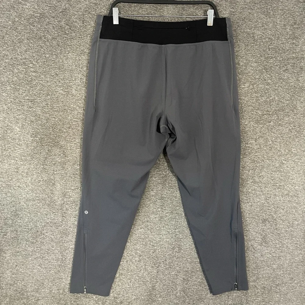 Lululemon Pants Mens XL Gray Woven Joggers Zip Pockets Zip Hem Athletic Stretch